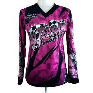 BX Sublimation Y2K Pink/black Long-sleeve Dirt Bike Sports Shirt